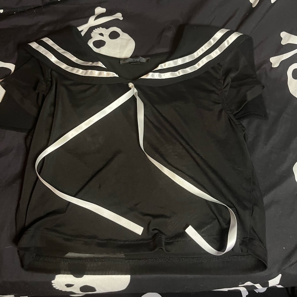 Mesh sailor top